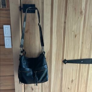 The Sak Black Leather Shoulder/Crossbody Bag